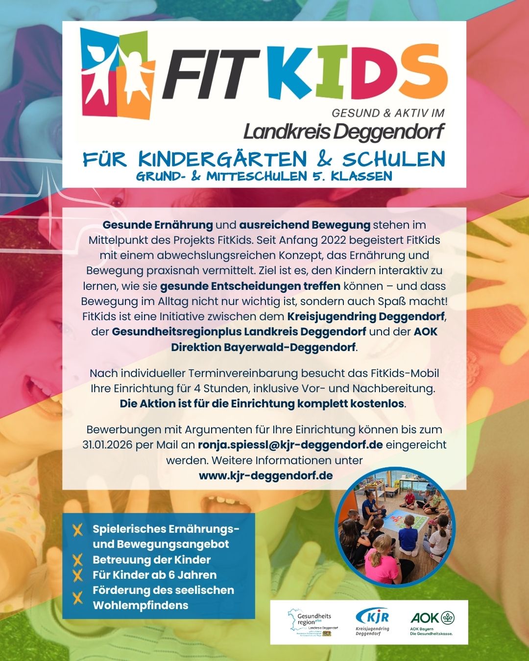 Flyer FitKids 2026 Kindergärten & Schulen